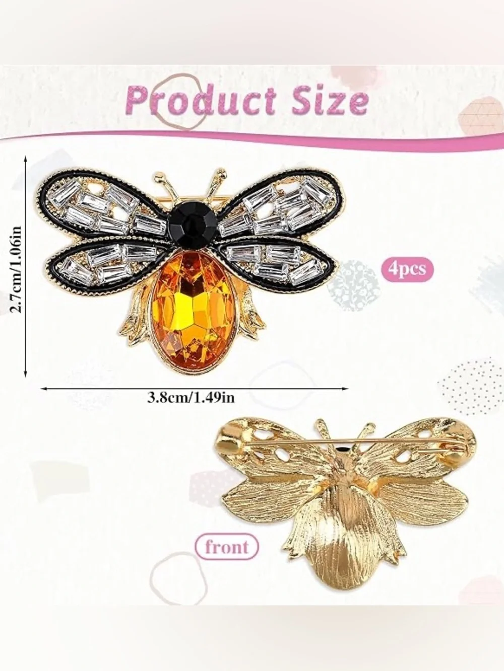 Honey Bee 🐝 Brooch - pick your favorite color